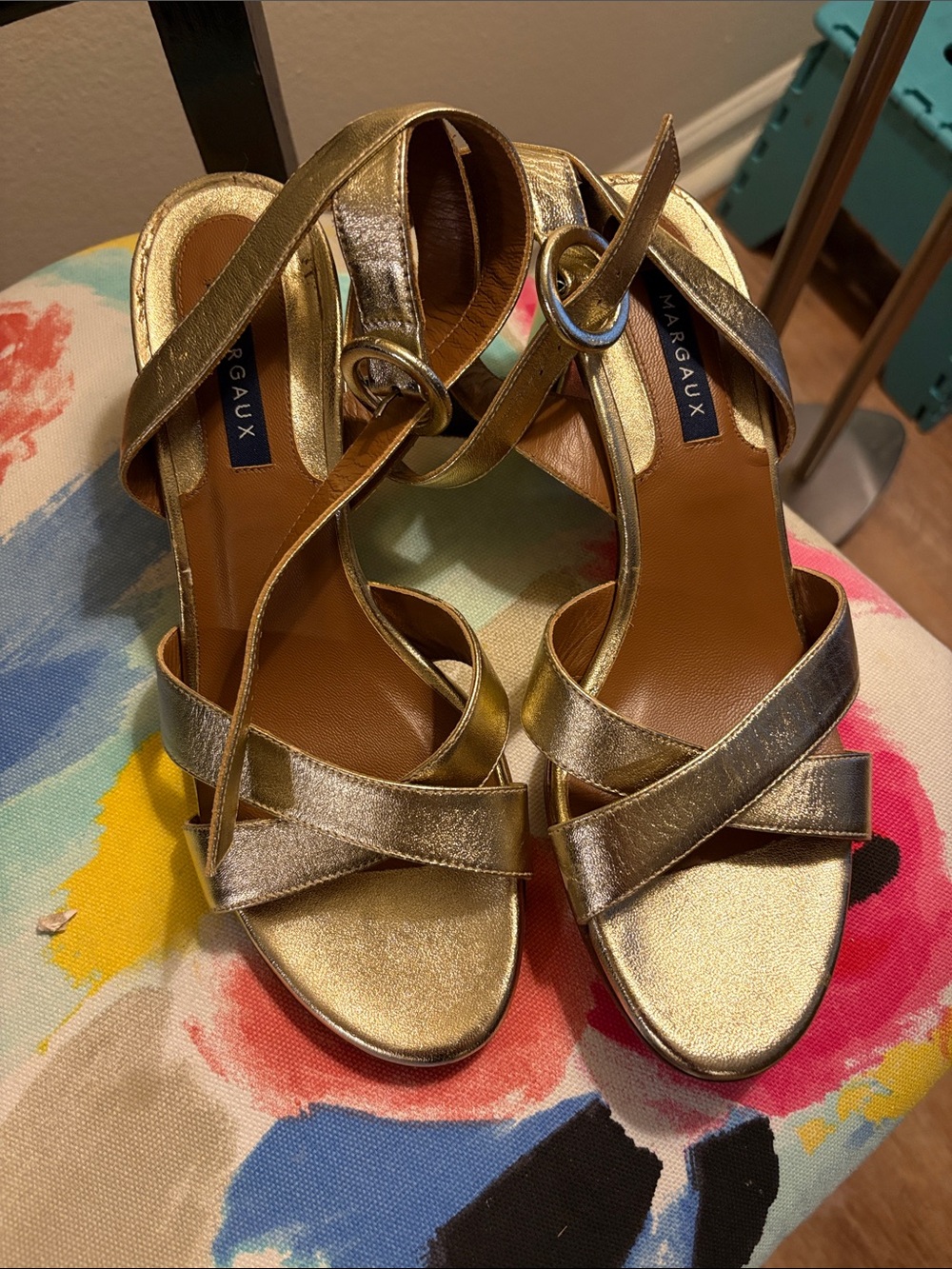 Margaux gold heels